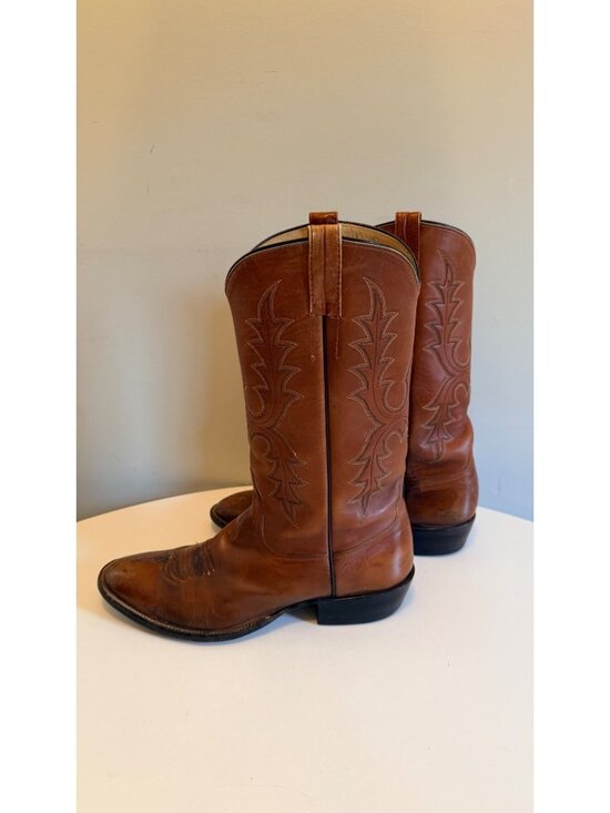 Vintage Rios of Mercedes Mens Brown Leather Western Cowboy Boots Size 10 D main image 8